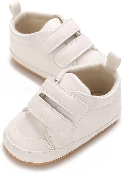 Baby Girl Boy PU Leather Sneakers Casual Shoes First Walking Shoes Rubber Soft Soles Non-Slip Shoes Toddler Oudoor Shoes Prewalkers Crib Shoe