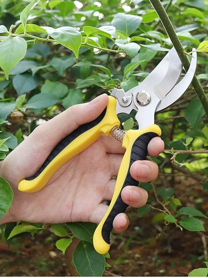 SZHDX Garden Pruning Shears, 7.5" Professional Gardening Scissors, SK-5 Stainless Steel Blade Tree Secateurs, Manual Pruner for Plants, Gardening, Trimming, Garden Tools