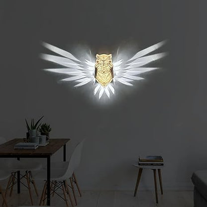 Halloween 3D Owl Wall Light Gothic LED Night Light Eagle Statue Lamp Animal Sculpture Wall Bald Gift for Halloween Stairway, Hallway,Kitchen