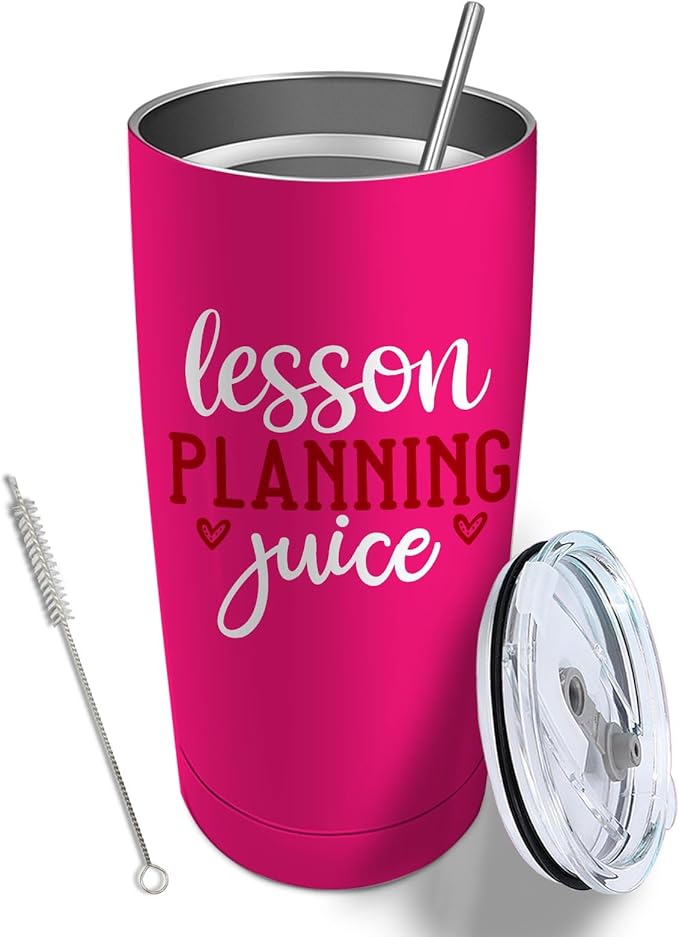 Lesson Planning Juice Tumbler Coffee Tumbler 20 oz Tumbler with Lid and Straw Insulated Tumblers Stainless Steel Tumbler