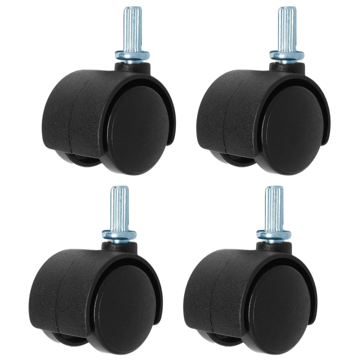SWZHAI 2 in Nylon Swivel Caster Wheels with M8 Circlip Stem, Set of 4