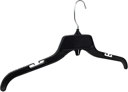 HangOn Shirt Hangers Recycled Plastic with Notches, Black, 17 Inch Pack of 25