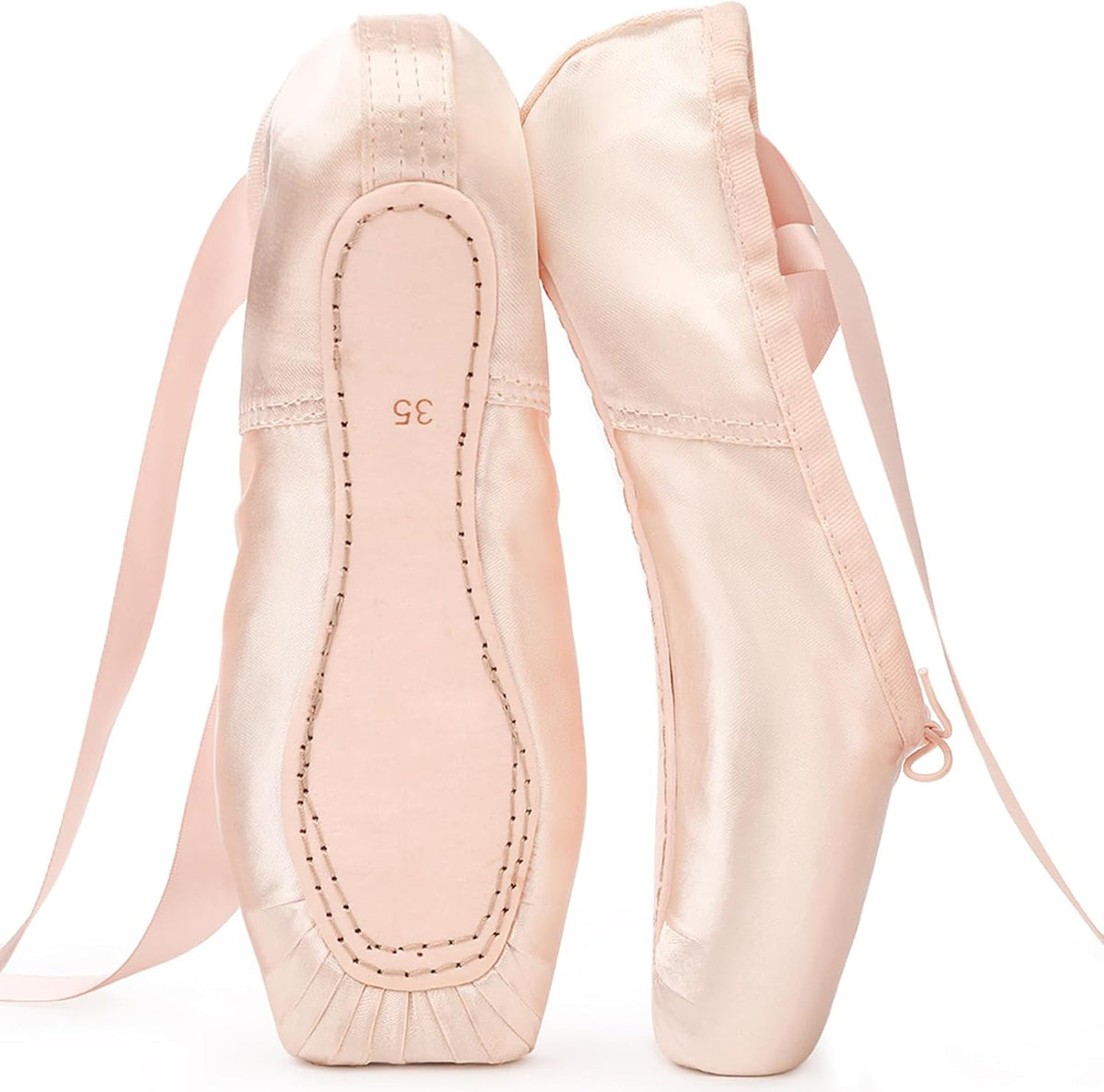 Ballet Pointe Shoes for Girls Women Professional Dance Shoes with Ribbon Toe Pads