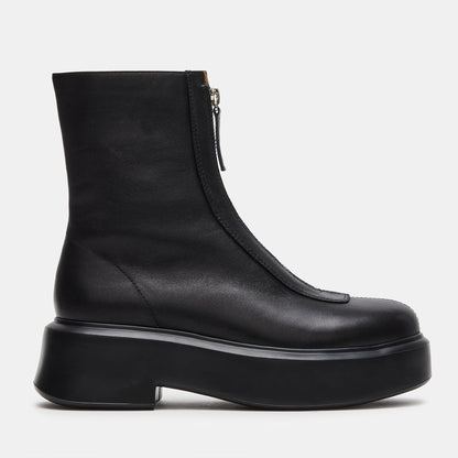 Women's Platform Ankle Boots Leather Boot Chelsea Booties Block Heel Round Toe Short Combat Boots Comfortable Zipper Winter Snow Boot Casual Dessy