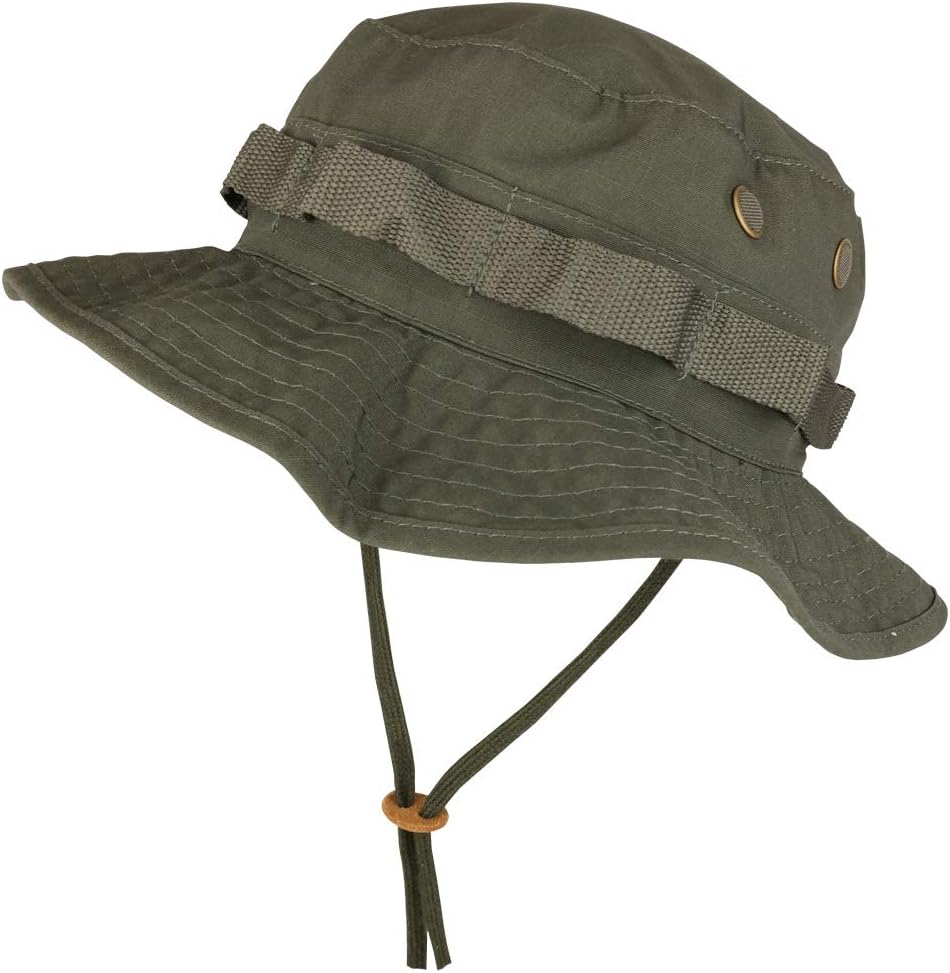 Armycrew Ripstop Tear Resistant Cotton Jungle Boonie Cap with Chin Strap Size 7 1/4