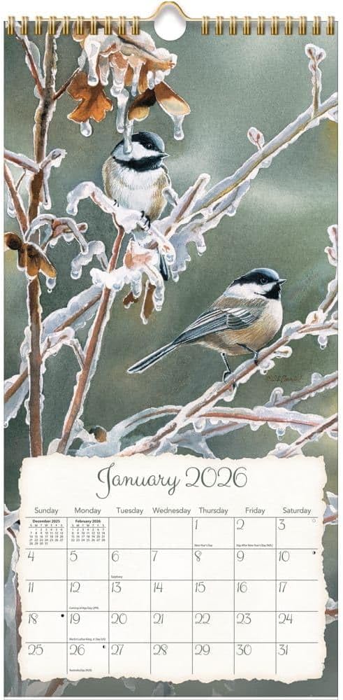 Lang, Songbirds 2026 Vertical Wall Calendar, 8'' X 15.8'', 12-Month Calendar with Stapled Binding