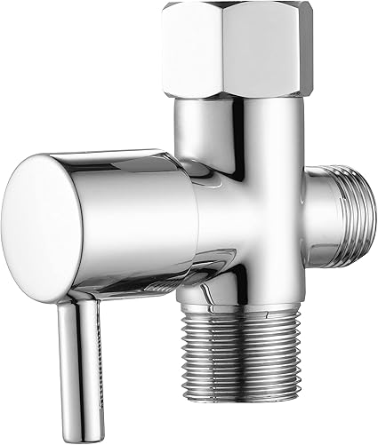 T Valve for Bidet with Shut-off Valve, T Adapter for Toilet 78 X 78 X 12 or 38, Chrome Bidet Attachment for Toilet
