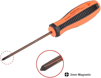 uxcell PH0 Phillips Magnetic Screwdriver 3 Inch Round Shaft Comfort Non Slip Handle