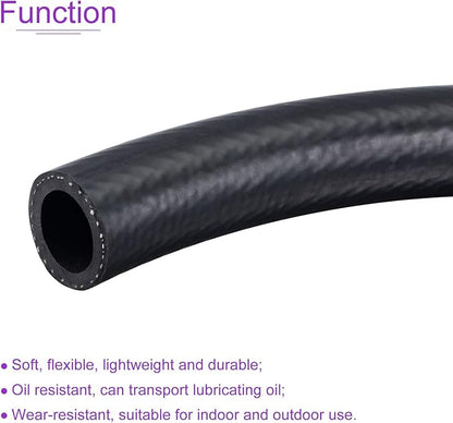 DMiotech 19mm(34") ID 27mm OD 5ft Fuel Line Hose Rubber Fuel System Engine Hose Black for Gas, Diesel, Fuel, Engine Oil, Hydraulic