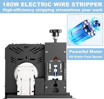 Electric Wire Stripper Machine, 0.06"-1.18" Automatic Wire Stripping Machine, Wire Stripping Tool for 1.5-25 mm Scrap Wire, Copper Wire Stripper Power Tool for Leftover Cable Recycling (Open Box)