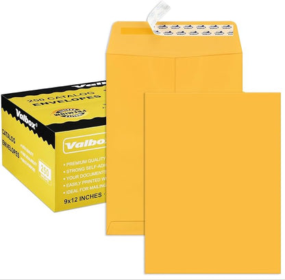 9x12 Self Seal Security Catalog Envelopes 15 Count Brown Kraft Envelopes with Peel and Seal Flap for Mailing, Organizing and Storage