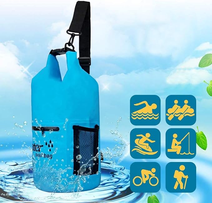 Waterproof Bag,10L20L Water Sports Dry Bag with Adjustable and Detachable Shoulder Strap for Kayaking, Boating, Hiking, Camping and Fishing (Blue, 20L)