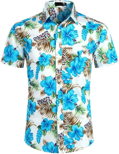 Summer Luxury Men's Shirt Lapel Short-Sleeved Pineapple Print Hawaiian Shirts Loose Casual Fashion Oversized Tops