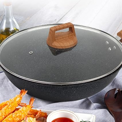 Tofficu Household Glass Lid Cookware Replacement, 11 Inch Universal Lid with Handle, Replacement pot Cover Wok Lid for Pots Pans Fry Pan, Shockproof Tempered Lid for 12 Inch Frying Pan, Wok, and Pot