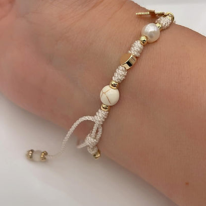 St Jude Thaddeus Blessed Bracelet for Health Pray Saint of Hope and Impossible Causes Pulsera de San Judas Adjustable Religious Jewelry for Women and Teenagers (Ivory)