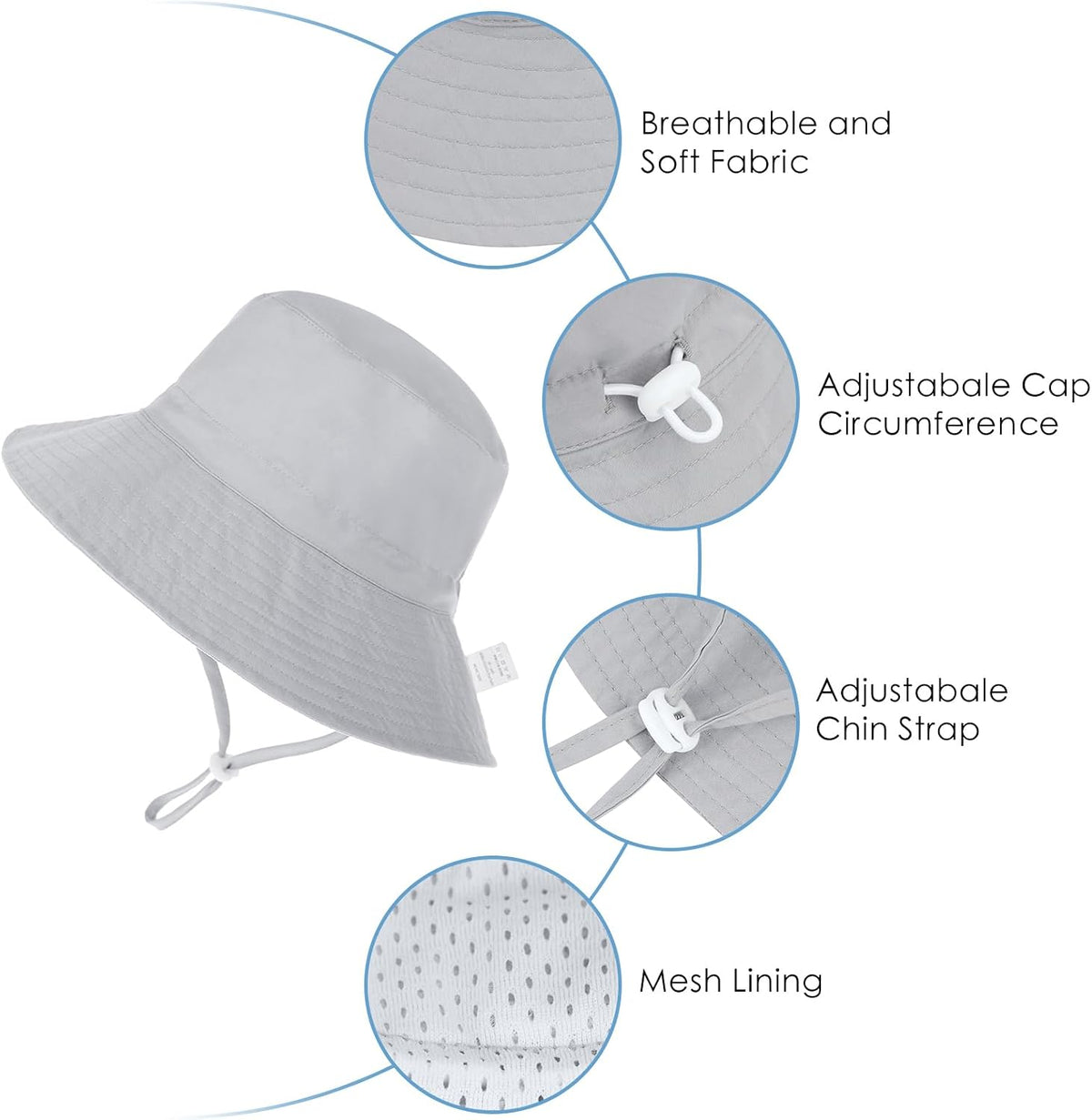 Baby Sun Hat Adjustable Cap Toddler Beach Summer Hats UPF 50+ for Baby Girl Boy