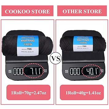 COOKOO 4 Roll Natural Black Brazilian Wool Hair Acrylic Yarn for African Crochet Hair Jumbo Braids Senegalese Twisting Knitting Hair Braids Faux locs Spiral Corkscrews Braids Twist Wraps 70GRoll(1B)