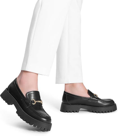 DREAM PAIRS Platform Chunky Loafers for Women | Slip On Casual Dressy Business Shoes with Arch Support