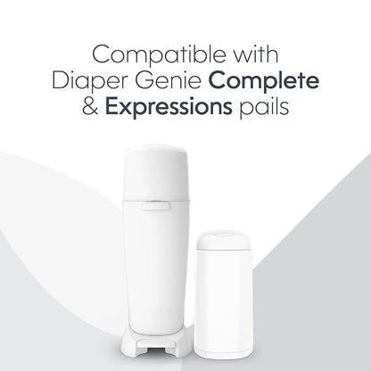 Diaper Genie Essentials Round Refill Pack of 4  Holds Up to 1280 Newborn Diapers  Features Unscented Continuous Film  Compatible with Diaper Genie Complete and Expressions Pails