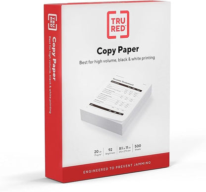 COMPATIBLE WITH TRU RED 8.5" x 11" Copy Paper 20 lbs. 92 Brightness 500Ream 135855