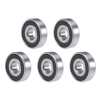 TOP-VIGOR 5Pcs 16100-2RS Deep Groove Ball Bearings, Z1 10mm x 28mm x 8mm Double Sealed Industrial Bearings, Chrome Steel Skateboard Bearings for Electrical Instrument Equipment