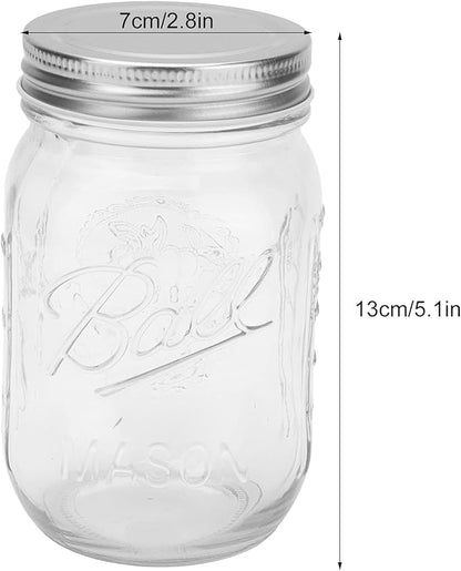 500ml Food Storage Jar Clear Glass Canning Transparent Honey Dispenser Jar with Sealed Lid for Honey Jam Dry Food Fruite Sauces, Honey Pot with Scale, Honey Pot with Scale, 500ml Food Storage Jar