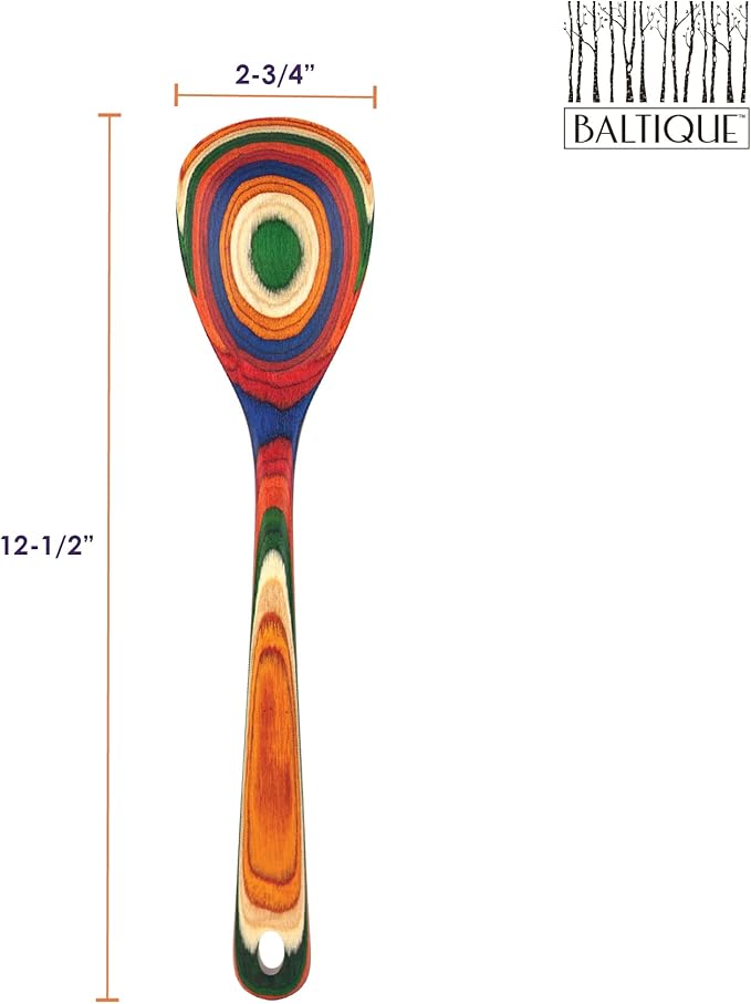 Totally Bamboo Baltique Marrakesh Collection 12-12" Wooden Cooking Spoon, Safe for Nonstick