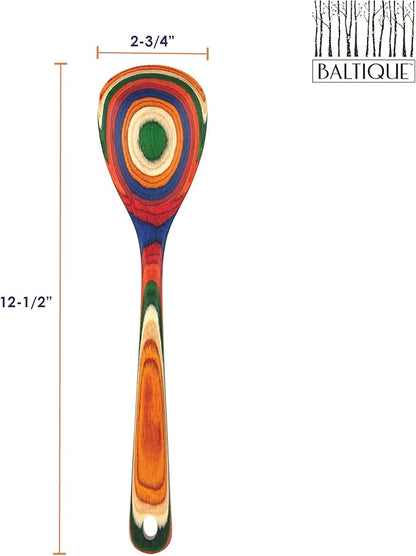 Totally Bamboo Baltique Marrakesh Collection 12-12" Wooden Cooking Spoon, Safe for Nonstick