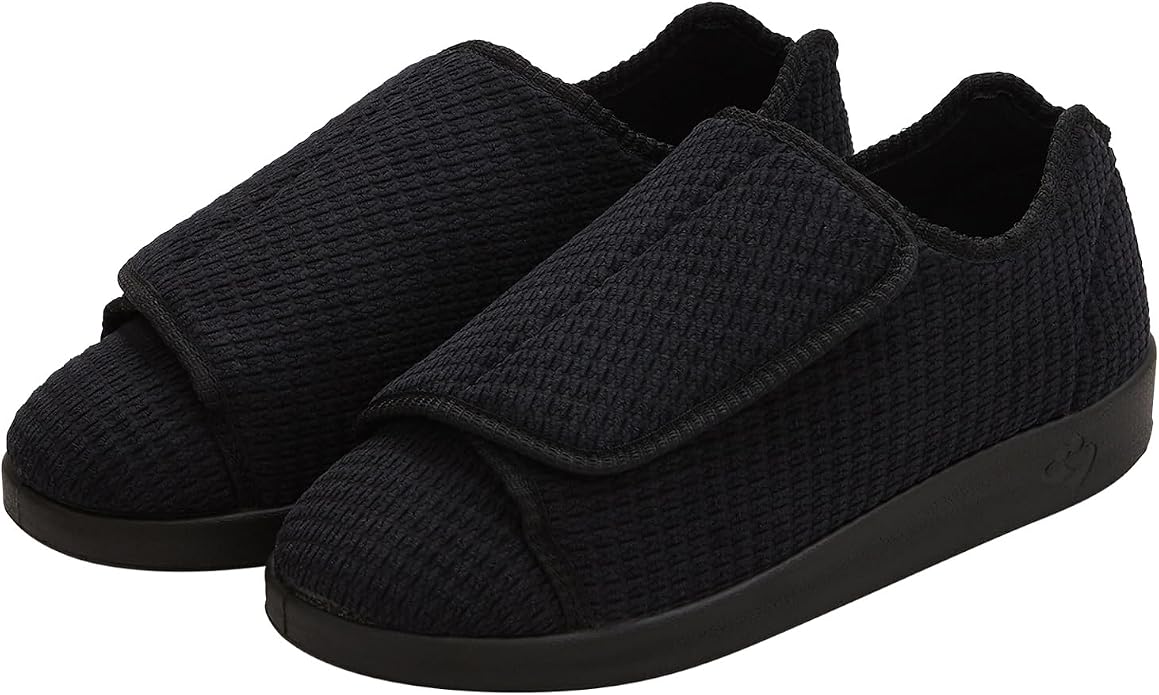 Silverts Men's Adaptive Easy Closure Slippers, Adjustable Wide Fit Shoes | For Elderly, Nursing Home & Assisted Dressing, Non-Slip Sole, Swollen Feet Friendly
