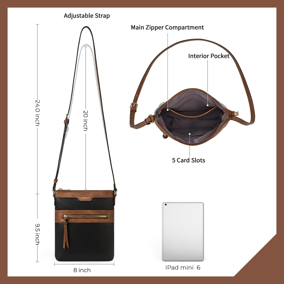 CHOLISS Crossbody Bags for Women, Purses for Women Handbags with Vegan Leather, Travel Purse Over Shoulder Bag.