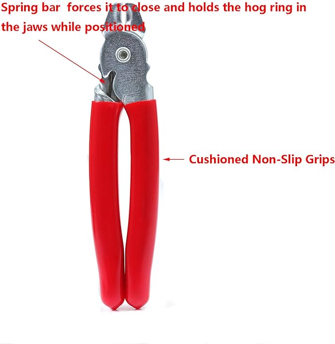 Straight Hog Ring Pliers Kit  Auto Upholstery Installation Tool for BungeeShock CordsAnimal Pet CagesBaggingTrapsSausage CasingMeat bagsFencingRailing by NIDAYE (Rings Not Included)
