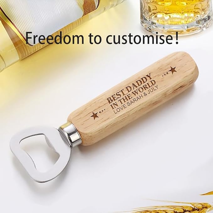 Custom Wood Engraved Opener, Custom TextLogo, Engraved Corkscrew and Personalized Bottle Opener, GroomsmenBirthdayBachelor Party Bottle Opener Gifts