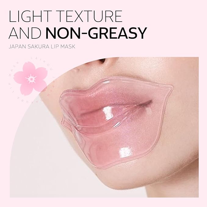 AKARY Sakura 10 Pieces Hydrating Lip Mask, Lip Sleep Mask Collagen Crystal Lip Care Gel Pads For Moisturizing, Minimize Fine Lines, Remove Dead Skin, Anti Chapped Pads Lip Mask (10)