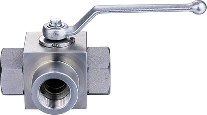 Taixin 3way Hydraulic Ball Valve 34 inch NPT Female Hydraulic Valve 5800PSI KHB3K L-Bore High Pressure Ball Valve