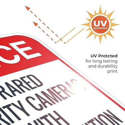 Infrared Security Cameras with Face Recognition Software in Use Sign, 12x12 Inches, Rust Free .040 Aluminum, Fade Resistant, Made in USA
