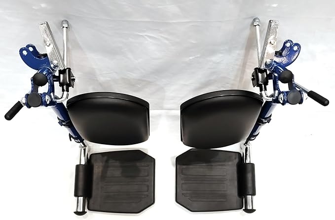 Blue Streak Wheelchair Elevating Leg Rest with Padded Calf Pad,Composite Footplates,Fits Most Standard wheelchairs and Transport Chair,Wheelchair Parts,Same Functional Structure as LK3JELR,(1Pr, Blue)