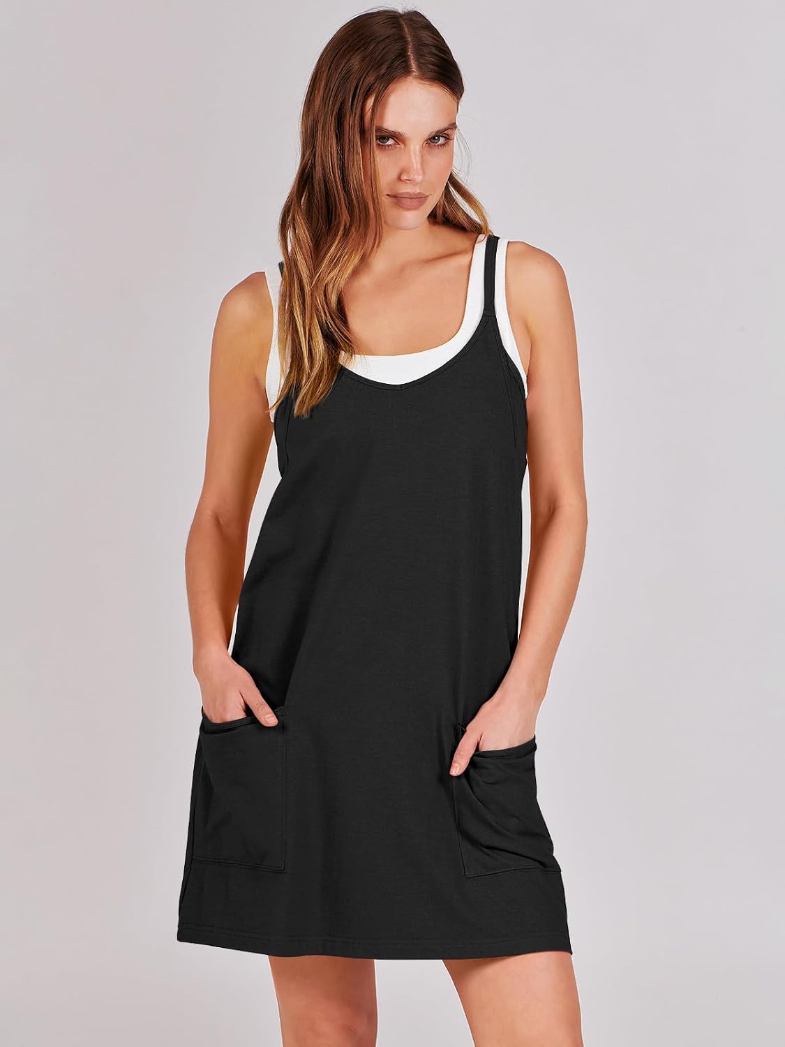 ANRABESS romper dress perfect for staying cool, looking great during hot summer days; built-in shorts, breathable fabric ideal for various activities.