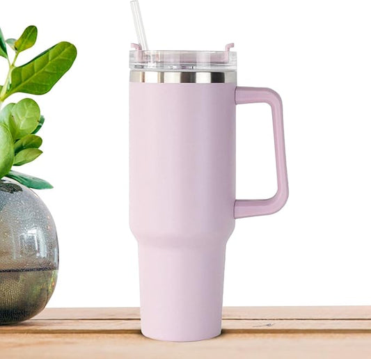 Thermal Insulated Water Bottle, 1180 ml, Stainless Steel Insulated Bottle, Leakproof Insulated Water Bottle with Handle and Straw, Leakproof Coffee Cup for Home, Office, Car, Travel, Sports Gym