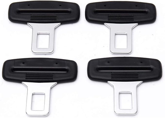 4pcs Car Seat Belt Clips, Car Seat Belt Insert Metal Tongue, Seat Safety Belt Buckle Auto Metal Seat Belt Clip, Universal for Most Vehicle. (Black)