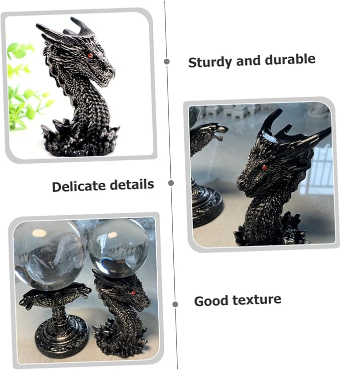 PRETYZOOM Dragon Centerpiece Resin Resin Sculpture Crystal Ball Display Stand Home Office Decor