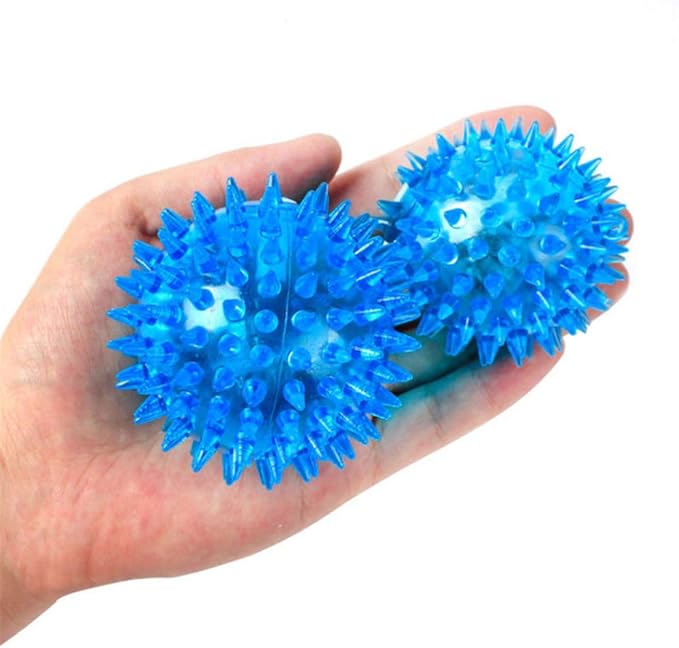 PVC Pet Dog Puppy LED B Light Up Flashing Play Toy Chasing Bounce Spiky Ball Pet to Chew But Also Imp Their Massaging Their They (c)