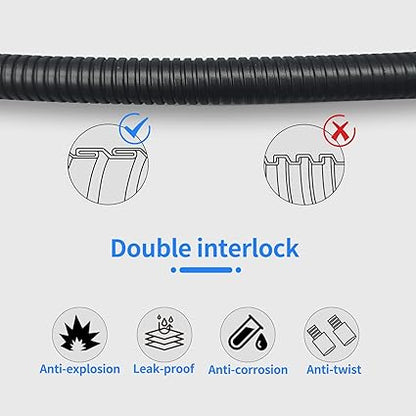 Extra Long Black Shower Hose, Kink Free Stainless Steel Shower Hose Attachment,Handheld Shower Head Hose, Shower Hose Replacement,Brass Insert  Nut for BathingCleaning (79 inches black)