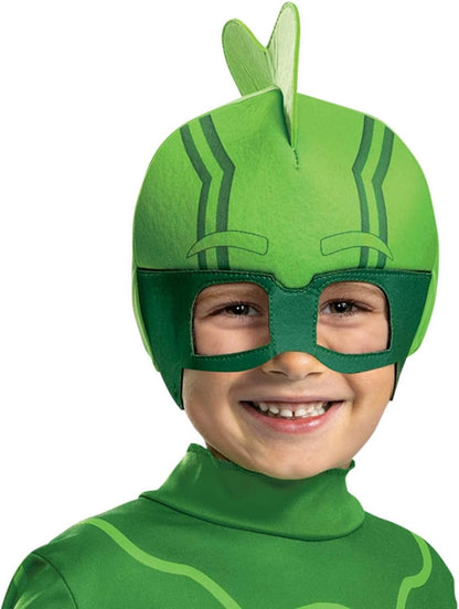 Disguise Gekko Costume for Kids, Official PJ Masks Megasuit Costume Jumpsuit and Mask, Toddler Size Small (2T)
