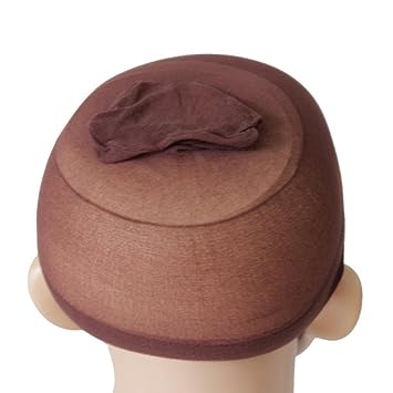 Unisex Stocking Wig Cap Snood Mesh Natural Brown Wig Caps (2pcs)