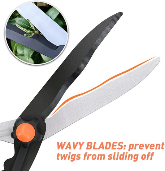 Colwelt Telescopic Hedge Shears 62cm to 80cm, Extendable Garden Hedge Clippers for Trimming Borders, Boxwood, and Bushes, Lightweight Garden Shears with Aluminum Handle, Carbon Steel Sharp Blades