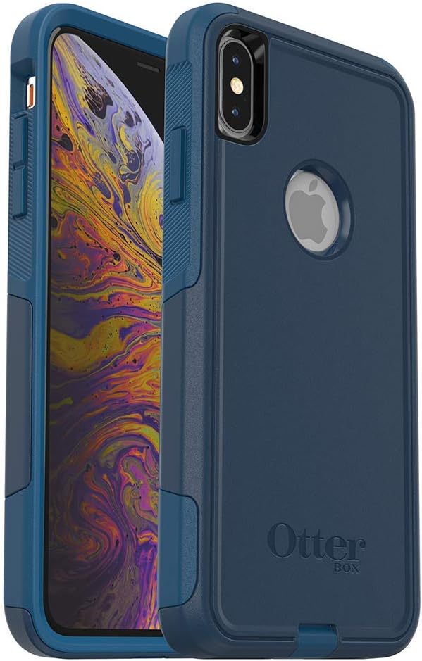 OTTERBOX COMMUTER SERIES Case for iPhone Xs Max - Retail Packaging - BESPOKE WAY (BLAZER BLUE/STORMY SEAS BLUE)