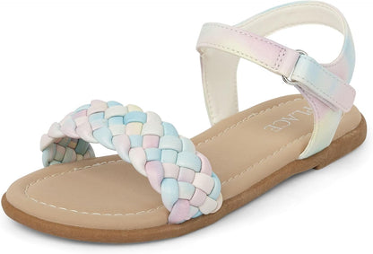The Children's Place Girls' Adjustable Ankle Strap Flat Sandals