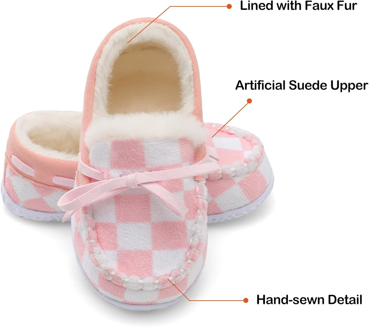 Unisex Kids Toddler Slippers Suede Moccasin Slippers for Boys Girls Baby Lined with Warm Fur