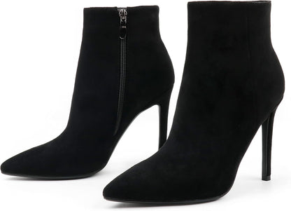 Ankle Boots for Women 4IN Stiletto High Heel Pointed Toe Boots with Zipper