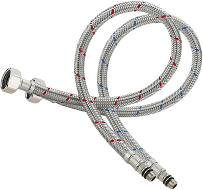Stainless Steel Water Inlet Pipe Set 80cm Rv Drinking Water Hose Durable Faucet Hose Connector